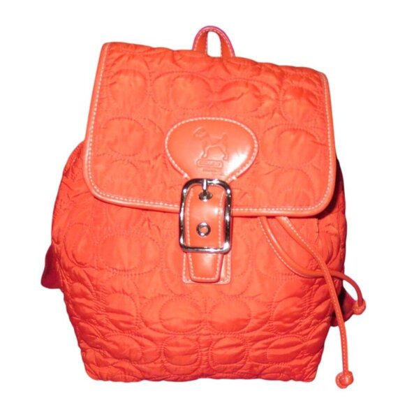 Coach 2004 Limited Edition Jack Russell Red Quilted Nylon & Leather Backpack - Picture 1 of 11